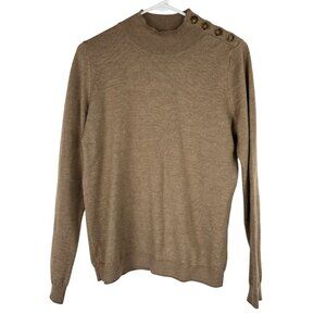 La Maille Sezane Women’s Medium 100% Merino Wool Jacob Jumper Mock Buttons